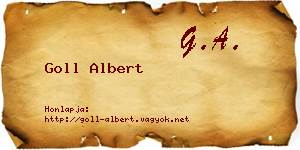 Goll Albert névjegykártya